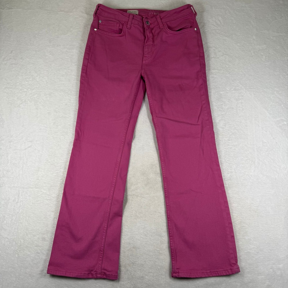 Pilcro and the Letterpress Pink Bootcut Jeans Womens 27 Mid Rise Stretch Denim